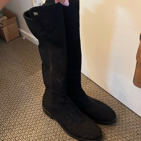Stuart Weitzman black boots with bag - Picture 2 of 6